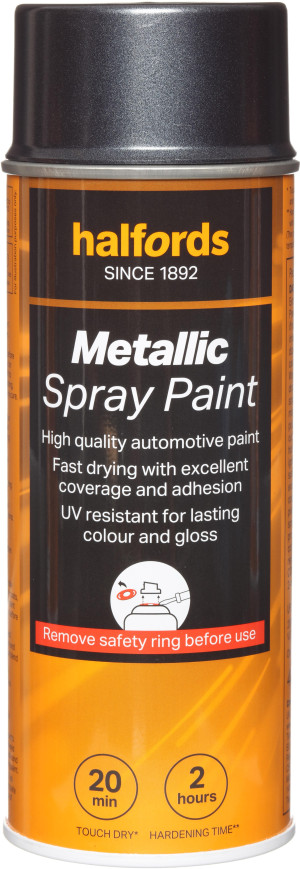 Halfords M1-370 Grey Metallic Car Spray Paint - 400ml