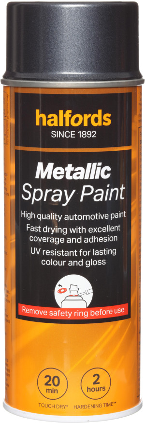 Halfords M1-360 Grey Metallic Car Spray Paint - 400ml