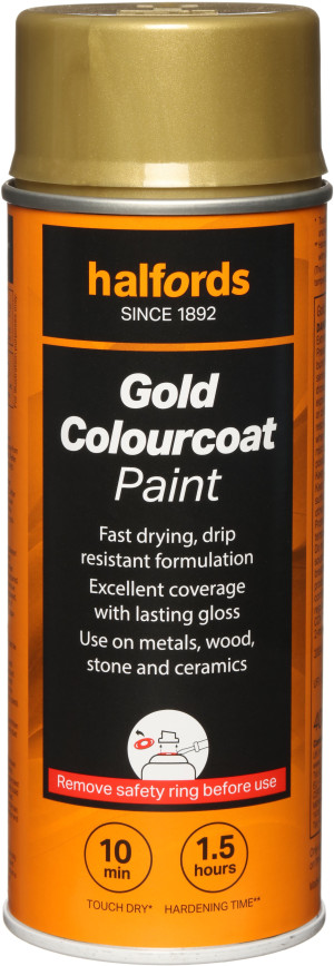 Halfords Colourcoat Gold Paint 400ml