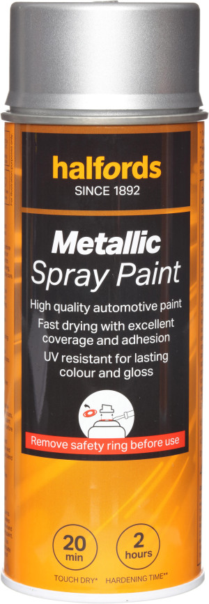 Halfords M0-140 Silver Metallic Car Spray Paint - 400ml
