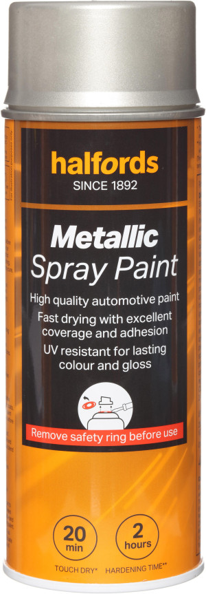 Halfords M0-220 Silver Metallic Car Spray Paint - 400ml