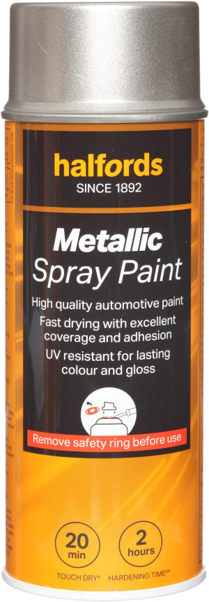 Halfords M0-230 Silver Metallic Car Spray Paint - 400ml
