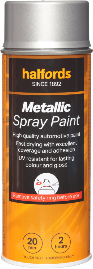 Halfords M0-120 Silver Metallic Car Spray Paint - 400ml
