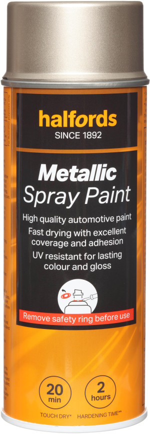 Halfords M5-200 Gold Metallic Car Spray Paint - 400ml