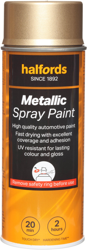 Halfords M5-130 Gold Metallic Car Spray Paint - 400ml