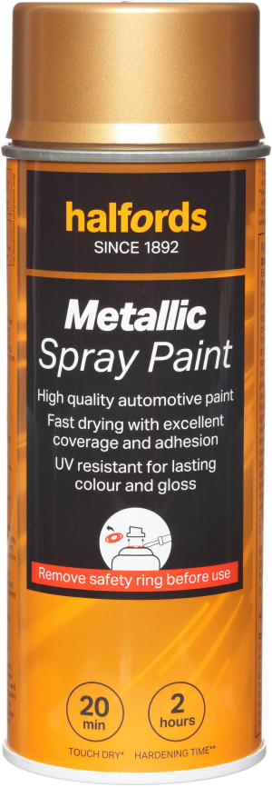 Halfords M5-080 Gold Metallic Car Spray Paint - 400ml