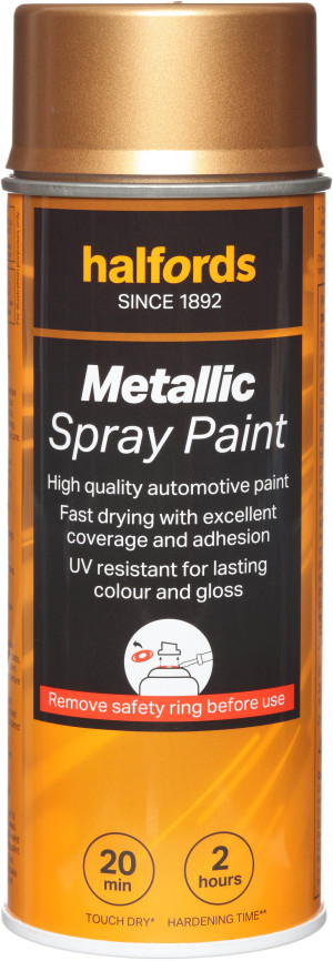 Halfords M5-040 Gold Metallic Car Spray Paint - 400ml
