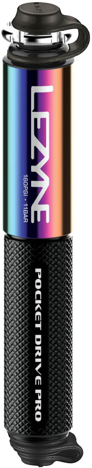 Lezyne Pocket Drive Pro HP Hand Pump, Neo Metallic/Black