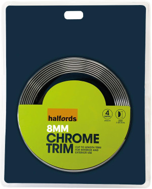 Halfords Chrome Trim 8mm D-Shaped