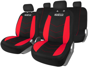 Seat Cover Black/Red Polyester