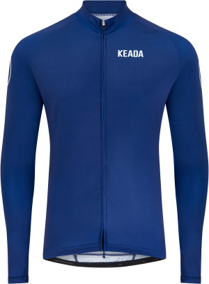Keada Sports Men's Essential Long Sleeved Cycling Jersey, Navy - Small