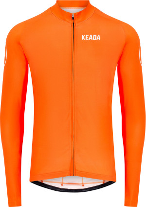 Keada Sports Women's Essential Long Sleeved Cycling Jersey, Orange - Medium