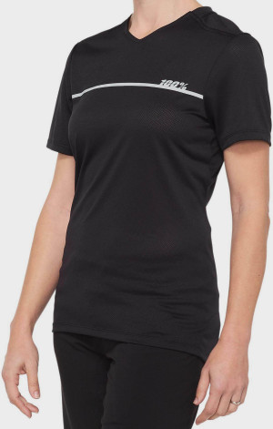 100% RIDECAMP Womens Short Sleeve Jersey Black/Grey - XL