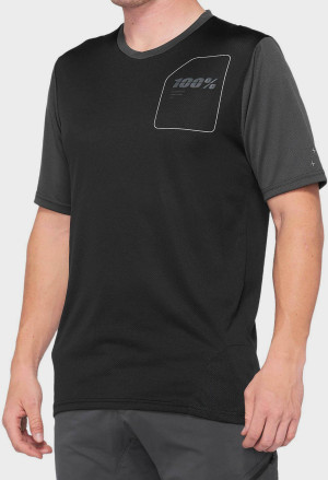 100% RIDECAMP Short Sleeve Jersey Black/Charcoal - S