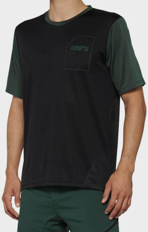 100% RIDECAMP Short Sleeve Jersey Black/Forest Green - S