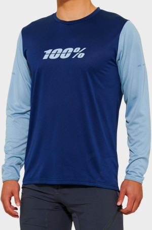 100% RIDECAMP Long Sleeve Jersey Navy/Slate - L
