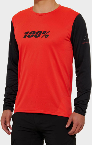100% RIDECAMP Long Sleeve Jersey Red/Black - S