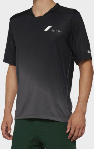 100% CELIUM Short Sleeve Jersey Black/Charcoal - L