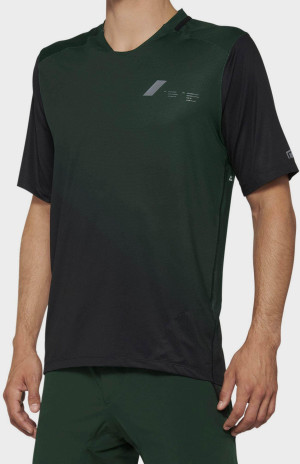 100% CELIUM Short Sleeve Jersey Forest Green/Black - M
