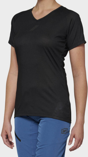 100% AIRMATIC Womens Short Sleeve Jersey Black - XL