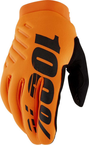 100% BRISKER Gloves Fluo Orange/Black - XL