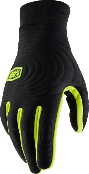100% BRISKER XTREME Gloves Black/Fluo Yellow - 2XL