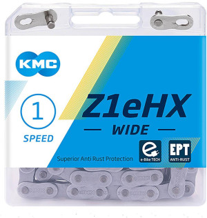 KMC Z1eHX Wide EPT Single Speed Chain, Silver, 112L