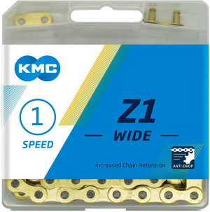 KMC Z1 Wide Single Speed Chain, 112L, Gold