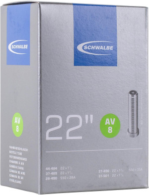 Schwalbe 22 inch Inner Tube 28/37-489/501, Schrader Valve (8AV)