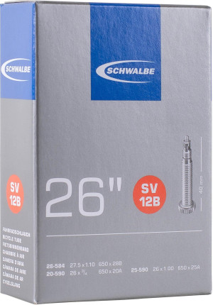 Schwalbe 26 inch 12B Inner Tube 20/28-584/590, Presta Valve (SV)