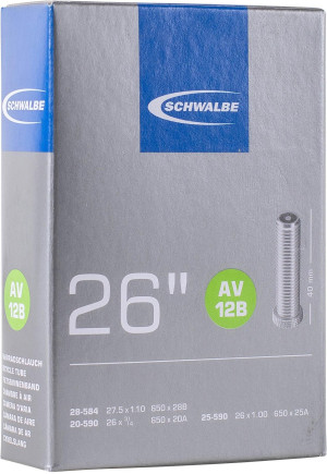 Schwalbe 26 inch 12B Inner Tube 20/28-584/590, Schrader Valve (AV)