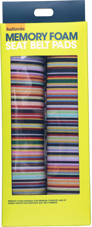 Halfords Striped Memory foam Seat belt pads