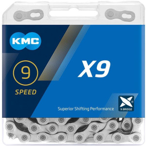 KMC X9 9 Speed Chain, Grey 122L