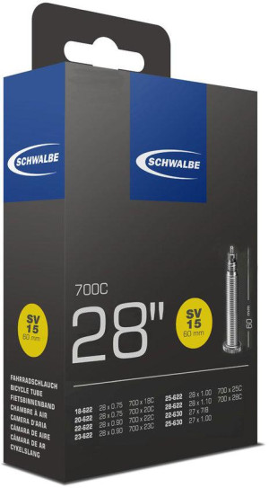 Schwalbe Presta Bike Inner Tube, 700c x 18 - 28c, 60mm Valve