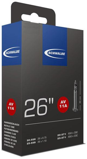 Schwalbe Bike Inner Tube, 26 inch x 1.00 inch (SV11A)