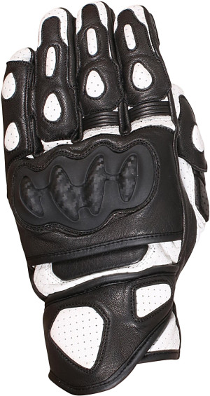 Weise Apex Motorcycle Gloves - Black/White, 2XL