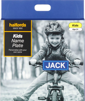 Halfords Blue Kids Bike Number Plate Sign