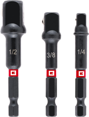 Einhell 3pc 1/4 inch Socket Adapter Set