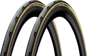 Continental GP5000 Clincher Tyre Bundle, Cream 700x28c