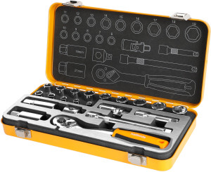 HALFORDS 21PC 3/8 inch SOCKET TIN