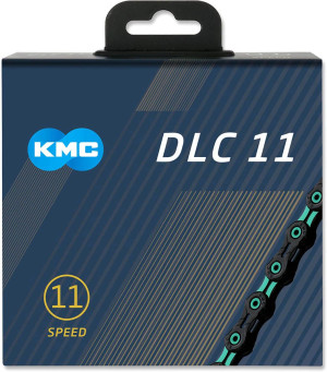 KMC X11 DLC 11 Speed Chain, 118L, Black/Celeste