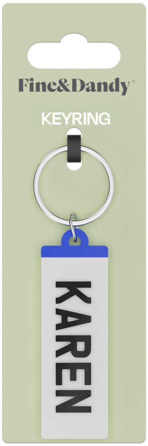 Fine and Dandy Karen Number Plate Keyring