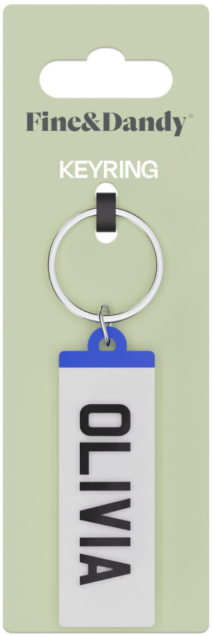 Fine and Dandy Olivia Number Plate Keyring