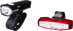 Halfords Front 200 Rear 50 Bike Light Set