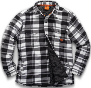 Scruffs Worker Padded Check Shirt White/Black S