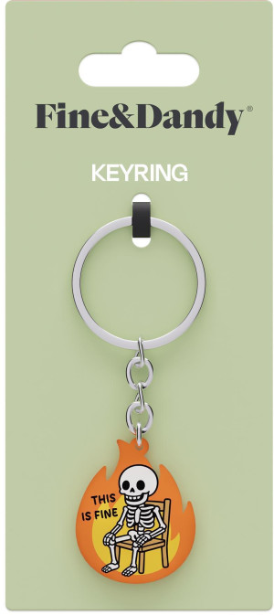 Fine & Dandy This Is Fine Keyring