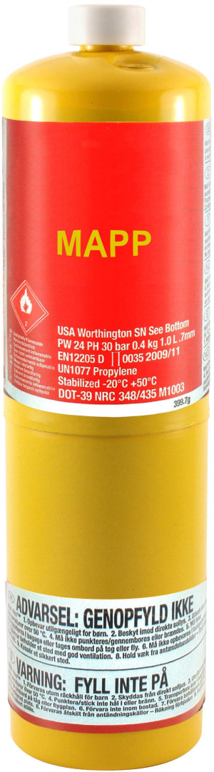 Faithfull Gas Cylinder MAPP CGA600 Fitting - 400g