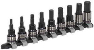 Sealey 9pc Hex Key Socket Bit Set 3/8 inch Sq