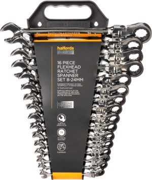 Halfords Advanced 16pc Flex Ratchet Spanner Set