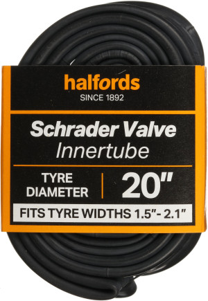 Halfords Schrader Bike Inner Tube 20" x 1.5-2.1" (for 20" bike wheels)
